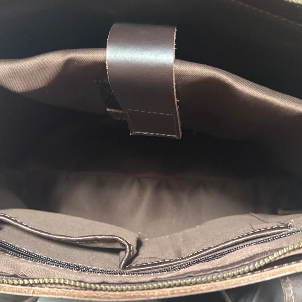 Montana Hudson brown Leather Tote Bag with Shoulder Strap